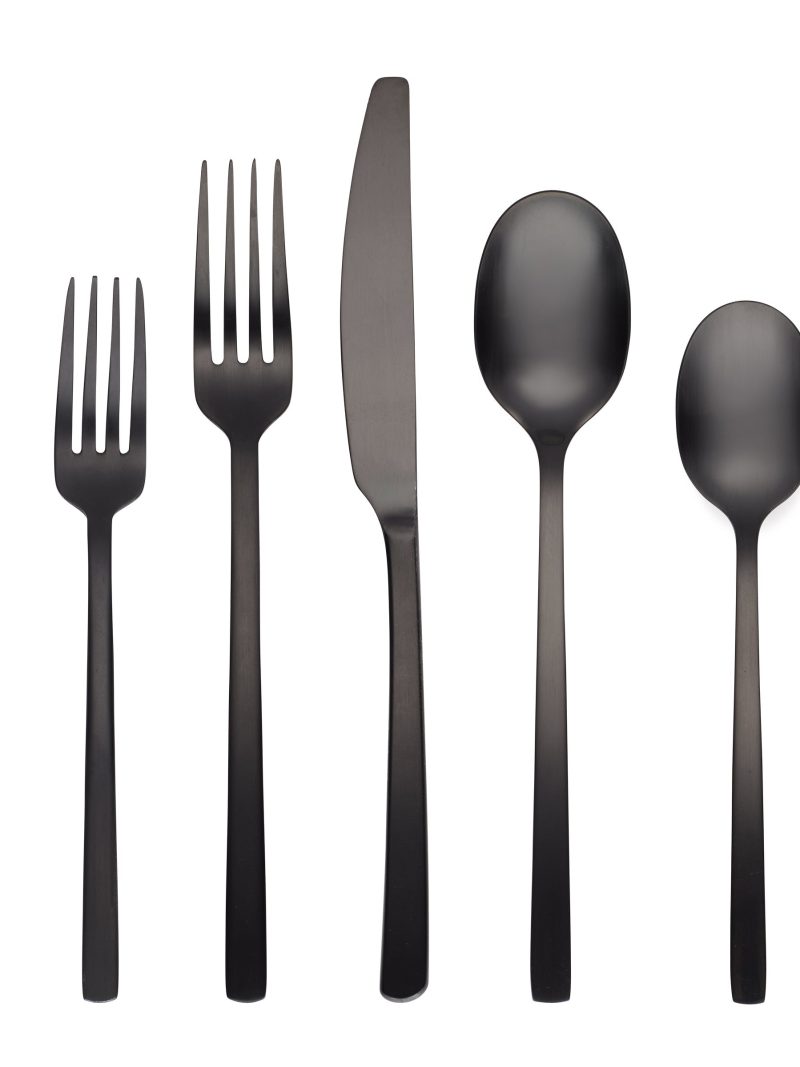 Beacon Black Satin 20-Piece Flatware Set
